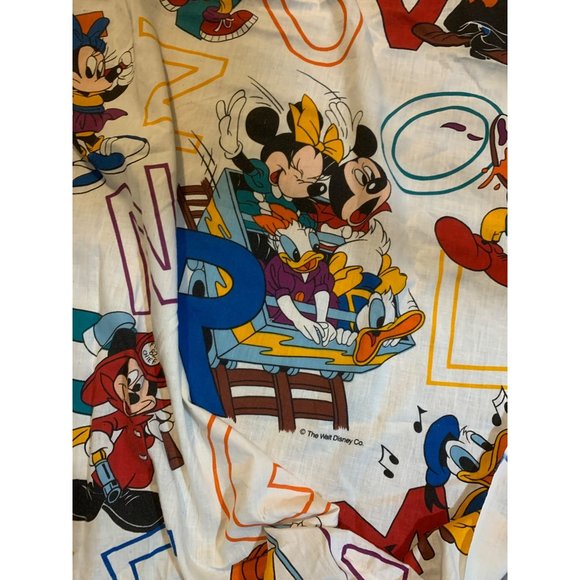 The Walt Disney Company DunDee Vintage Toddler Sheet Set Mickey Mouse Minnie Goo - Picture 4 of 9
